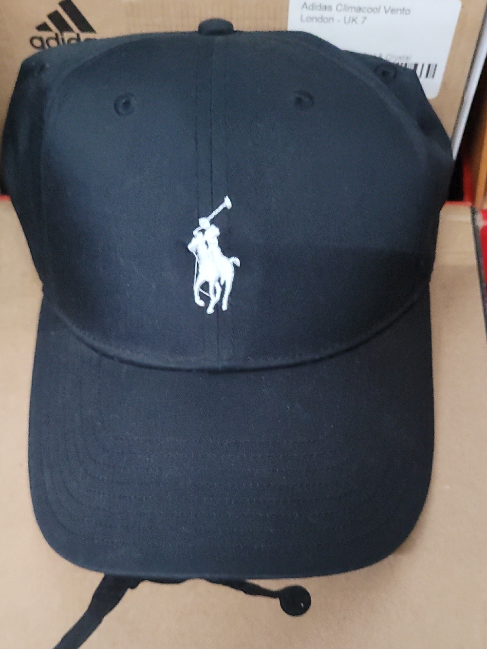 Polo by Ralph Lauren Black Baseball Cap with White Polo Player Logo